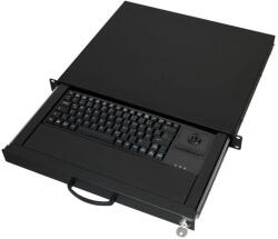 Aixcase AIX-19K1UKDETB-B 19" Rack Szekrénybe Építhető 1U fiók és Billentyűzet Német és Trackball