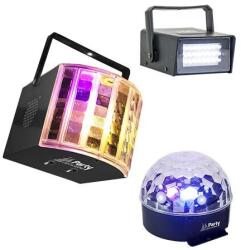 Party Set disco 1 stroboscop + 1 derby light + 1 astro light Party PARTY-3PACK (PARTY-3PACK)