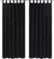 vidaXL 2 db Fekete Mikro-szatén Függöny 140 x 245 cm (130355VidaXL)