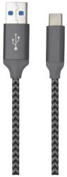 Karll Iwotto Type C USB töltőkábel, nylon, szürke/fekete, 1 m (SX001FJ96HL)