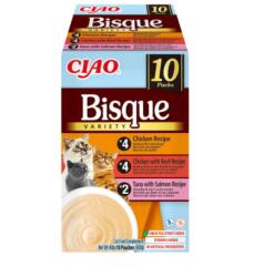 Inaba Foods Ciao Churu Bisque Variety cu Pui, Pui Si Vita, Ton Si Somon 10 x 40 g