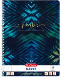 Herlitz 5 db Herlitz jegyzetfüzet készlet, A4-es, szimpla spirál, 80 oldal, 70 g/m2, perforációk és mikroperforációk, dupla vonalas, dictando, Batik Fearless minta (50044160-5)