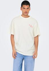 Only & Sons Only & Sons, Organikuspamut póló mintával, Fehér, Rózsaszín, XL (22034452-CLOUD-DANCER-SUR-LA-PLAGE-CLOUD-XL)