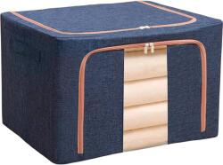 Összecsukható tárolódoboz, Cipzárral, 100 L, Textil, 60x42x40 cm, Sötétkék (1235511)
