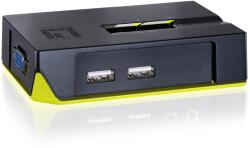 LevelOne KVM Switch, LevelOne, műanyag, USB, 61 x 96 x 24 mm, fekete (ACT-WLONONWCRCGWC)