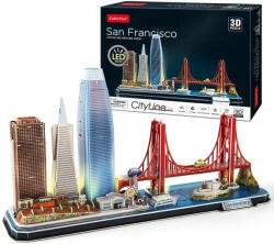 CubicFun : San Francisco 3D-s puzzle LED világítással 90 db-os (3DL524)
