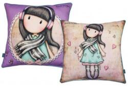 Disney Gorjuss párna, díszpárna - 40x40 cm - beige-lila (HA-GOR-7755C)