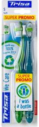 Trisa 2 db kézi fogkefe készlet Trisa We Care Duo Soft 685615, professzionális, környezetbarát, ultrakönnyű, X filamentes (685615)