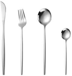 TRENDY S Evőeszköz készlet, 6 személyes, 24 részes állvánnyal, TRENDY'S, króm (TCM-25C)
