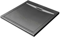 Besco Axim Ultraslim Stone Effect fekete négyzetes zuhanytálca 120x80 cm (BAX-128-PCN) (BAX-128-PCN)