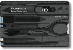 Victorinox Svájci kés, Victorinox SwissCard, Onyx, 0.7133. T3, 10 funkciós, 85 mm x 54, 5 mm x 4, 5 mm, fekete/átlátszó (0.7133.T3)