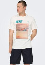 Only & Sons Only & Sons, Organikuspamut póló, Halvány narancssárga, Törtfehér, M (22029454-CLOUD-DANCER-HEATWAVE-M)