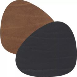 LINDDNA Poháralátét, ív, Dupla, Buffalo fekete / Buffalo natúr