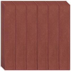 MACVI 30db-os öntapadós 3D tapéta készlet, kívül puha habszivacs, modern kialakítás, bármilyen helyre alkalmas, vízálló, 70x77 méret, Macvi®, sötétbarna fa panel modell (30xTapet-84)
