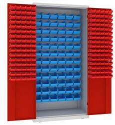 Malow Fém műhelyszekrény dobozokkal, 199 x 100 x 50 cm, szürke/piros