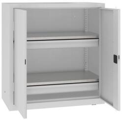 MALOW Fém műhelyszekrény, 104 x 100 x 50 cm, 2 fiókos, szürke/szürke