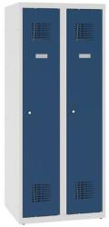Malow Alacsony iskolai öltözőszekrény, 2 ajtós, 300 mm, szürke/sötét kék, hengerzárral
