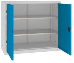 MALOW Fém műhelyszekrény, 104 x 120 x 50 cm, 2 polc, szürke/világoskék