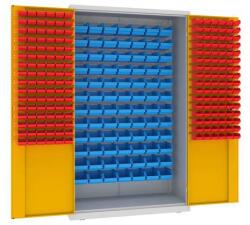 Malow Fém műhelyszekrény dobozokkal, 199 x 120 x 50 cm, szürke/sárga