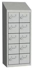 Malow Olaf hegesztett szekrény személyes tárgyakra, 10 box, elfordítható zár, szürke/szürke