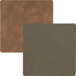 LINDDNA Poháralátét, négyzetes, Dupla, Nupo hadsereg zöld / Nupo természetes