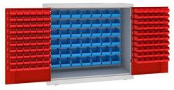 Malow Fém műhelyszekrény dobozokkal, 104 x 120 x 50 cm, szürke/piros