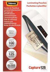 Fellowes meleglamináló fólia, 125 mikron, 54x86 mm, fényes, 100 db (IFW53063)