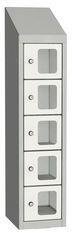 Malow Olaf hegesztett szekrény személyes tárgyakra áttetsző ajtóval, 5 box, elfordítható zár, szürke/fehér