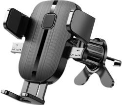 Flippy telefon autós tartó, szellőzőrács klip, állítható rögzítő rúd, 90 fokkal elforgatható, modern dizájn, finom részletek, műanyag és szilikon anyag, 11 x 8, 5 cm, 2. modell, fekete (125889)