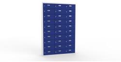 Malow Ron II hegesztett szekrény személyes tárgyak elhelyezésére, 30 rekesz, hengerzárral, szürke/sötét kék - manutan - 631 952 Ft