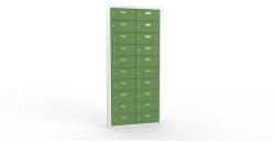 Malow Ron II hegesztett szekrény személyes tárgyak elhelyezésére, 20 rekesz, hengerzárral, szürke/zöld - manutan - 403 466 Ft