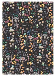 TopTimer Jegyzetfüzet, A5, vonalas, 96 lap, TOPTIMER Notes, fekete virágos (NKN16707) (NKN16707)