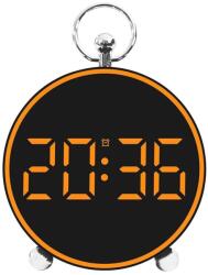 Welora Digitális asztali vagy falióra ébresztővel, szundi funkcióval, LED-fénnyel, éjszakai üzemmóddal, hangvezérléssel, USB-vel - narancssárga színben (DR8-197-001-portocaliu)