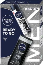 Nivea Men ajándékkészlet: Active Clean tusfürdő, 250 ml + Invisible Black & White Power dezodor spray, 150 ml
