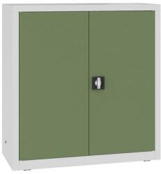 MALOW Fém műhelyszekrény, 104 x 100 x 43, 5 cm, 2 polc, szürke/zöld