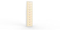 Malow Ron II hegesztett szekrény személyes tárgyak elhelyezésére, 10 rekesz, hengerzárral, szürke/bézs - manutan - 235 725 Ft