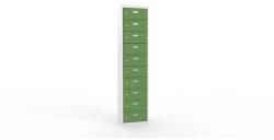 Malow Ron II hegesztett szekrény személyes tárgyak elhelyezésére, 10 rekesz, hengerzárral, szürke/zöld - manutan - 235 725 Ft