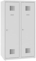 Malow Alacsony iskolai öltözőszekrény, 2 ajtós, 400 mm, szürke/szürke, hárompontos hengerzárral