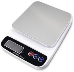 Voltz Digitális konyhai mérleg Rosberg R51651P, 5 kg-ig, 2x AAA elem, LED kijelző, fehér/fekete színben (R51651Pblack/white)