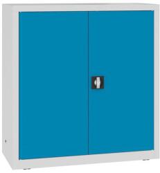 MALOW Fém műhelyszekrény, 104 x 100 x 43, 5 cm, 2 polc, szürke/világosszürke kék