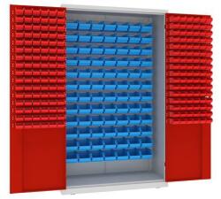 Malow Fém műhelyszekrény dobozokkal, 199 x 120 x 50 cm, szürke/piros