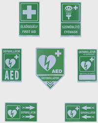 Defibrillatorok. hu - Magyarország Defibrillátor-elsősegély jelző műanyag tábla mix (10db /)