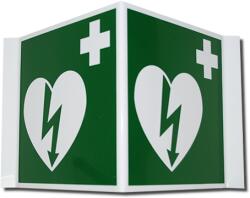 Defibrillatorok. hu - Magyarország Térbeli defibrillátor jelző 2x15x15 műanyag tábla
