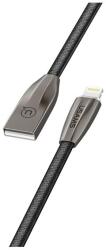 USAMS u-light adatkábel, usb - lightning, 2a, gyorstöltő, 120cm, led jelzés, sötétszürke, kompatibilis: Apple IPAD, 3rd Generation, / IPAD, 4th Generation, / iPhone 6 4.7 (USA341GRY)