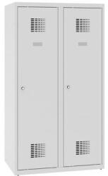 Malow Alacsony iskolai öltözőszekrény, 2 ajtós, 400 mm, szürke/szürke, hengerzárral