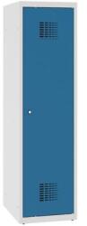 Malow Alacsony iskolai öltözőszekrény, egyajtós, 400 mm, szürke/kék, hengerzárral