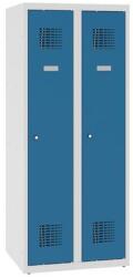 Malow Alacsony iskolai öltözőszekrény, 2 ajtós, 300 mm, szürke/kék, hengerzárral
