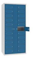 Malow Rasty hegesztett rekeszes szekrény, 2 rész, hengerzárral, szürke/kék