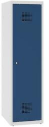 Malow Alacsony iskolai öltözőszekrény, egyajtós, 400 mm, szürke/sötét kék, hengerzárral