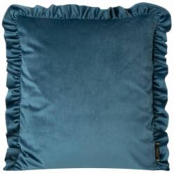 Eurofirany Bársony párnahuzat fodros szegéllyel Kék 45x45 cm (HS387645)